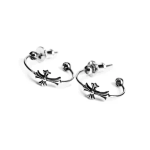 Chrome Hearts Skinny Bangle Cross Earrings