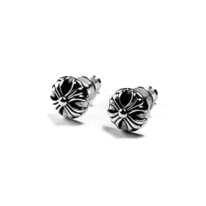 Chrome Hearts Cross Ball Stud Earrings