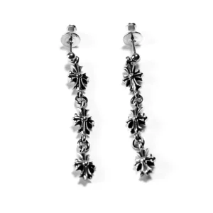 Chrome Hearts Triple Cross Drop Earrings