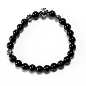 Chrome Hearts Onyx Bead Bracelet