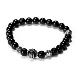 Chrome Hearts Onyx Bead Bracelet