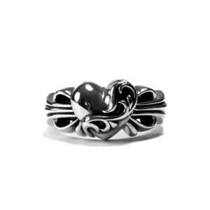 Chrome Hearts Floral Cross Heart Ring