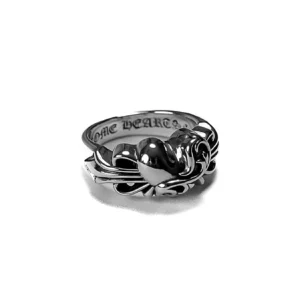 Chrome Hearts Floral Cross Heart Ring