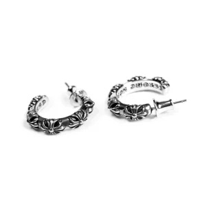 Chrome Hearts Cross Hoop Earrings