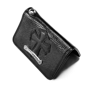 Chrome Hearts Bifold Card Holder With Cross in Black