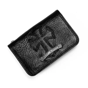 Chrome Hearts Bifold Card Holder With Cross in Black