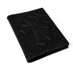 Chrome Hearts Passport Holder With Cross In Black