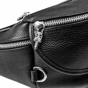 Chrome Hearts Leather Slinger Belt Bag in Black